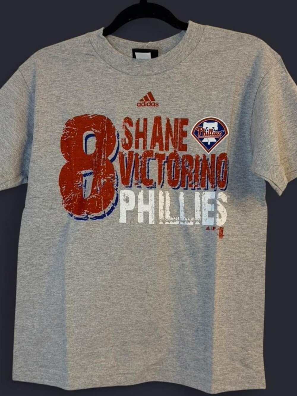 Philadelphia Phillies Adidas MLB Youth Size Medium Shane Victorino Grey T-shirt